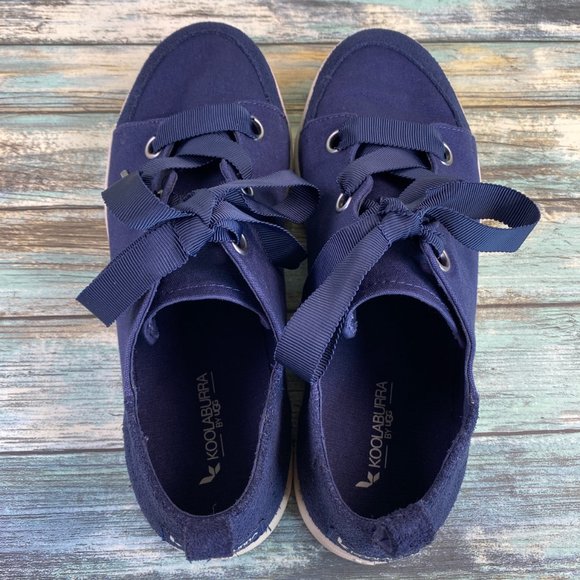 Koolaburra By Ugg Penley Womens Size 5 Blue Sneakers Canvas/Suede Casual Lace Up - Picture 5 of 11